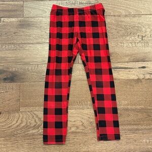 Cat & Jack Girls Red & Black Buffalo Plaid Leggings Size S (6/6X)
